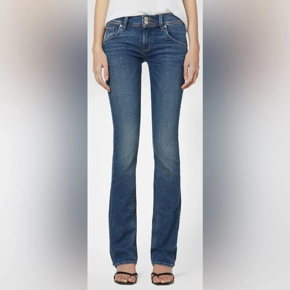 Hudson Beth Mid-Rise Baby Bootcut Jean Medium Wash  Button Flap Pockets Size 25 - Picture 3 of 11